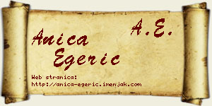 Anica Egerić vizit kartica